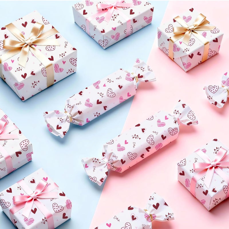 Ethanberg 60 Sheets Gift Wrapping Tissue Paper Bulk, Pink Heart Blossom Tissue Paper for Gift Bags, Decorative Art Papers for DIY Crafts Wedding Birthday Baby Showers Holiday Party Decor, 20x14 Inches - Image 4